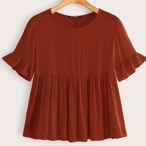 SHEIN Size Small Cinnamon Brown Babydoll Top